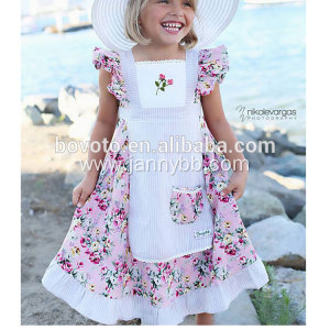 JannyBB floral printed apron toddler dress